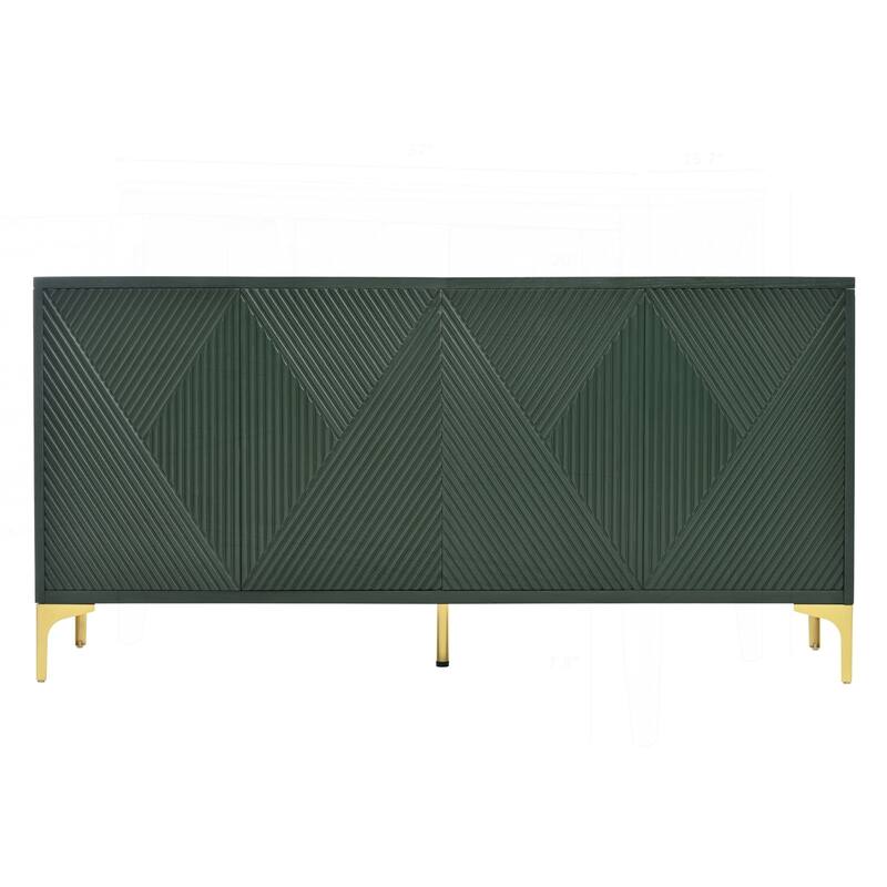 Luxurious 60"L Sideboard with 4 Doors and Rebound Device