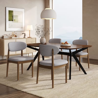 Christopher Knight Home - Callen Dining Set with Beige Upholstered Side Chairs & Matching Table
