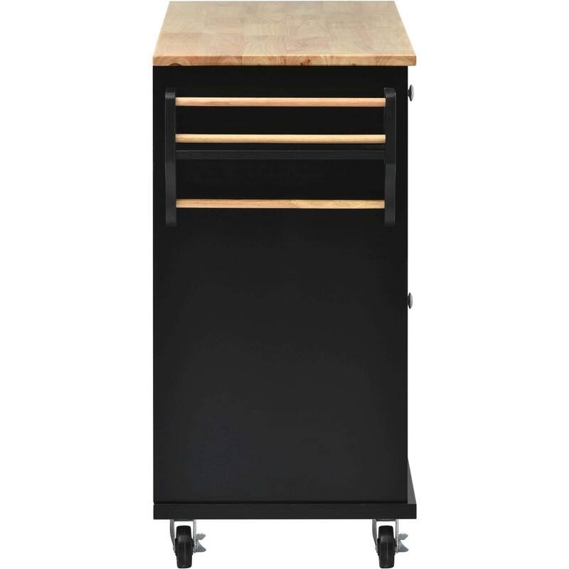 53-Inch Width kitchen Island cart with storage and 5 draws