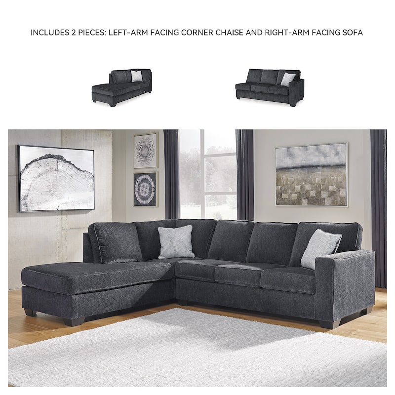 Signature Design by Ashley Altari 2-Piece Sectional with Chaise - 110" W x 90" D x 37" H