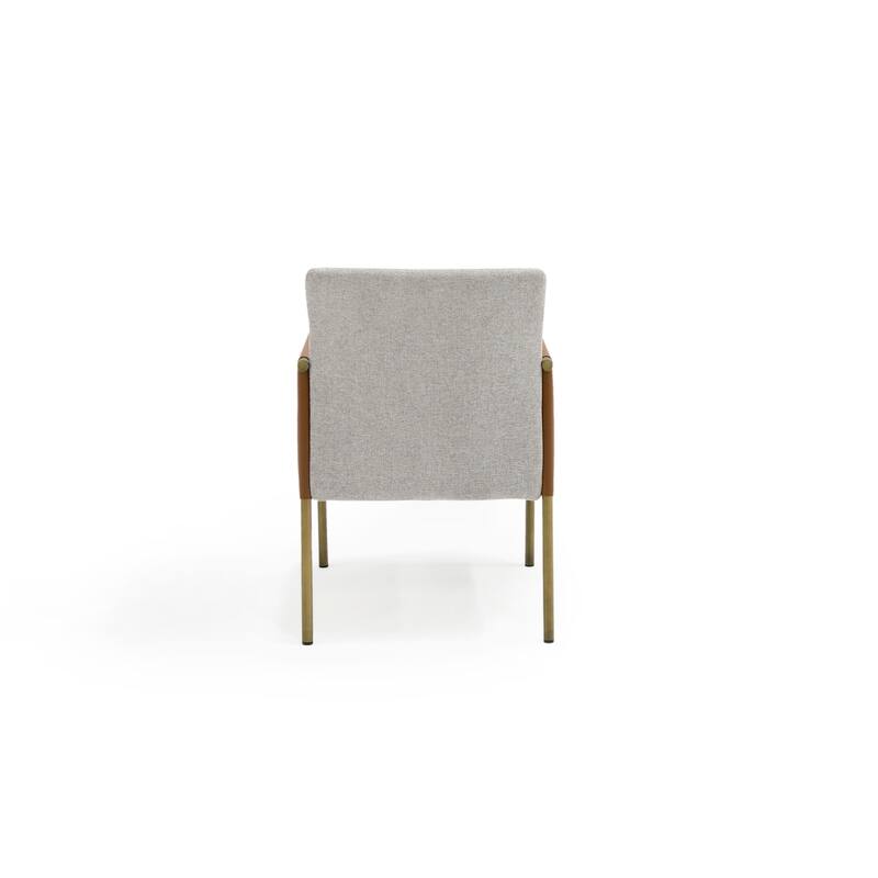 Modrest Pettit Modern White & Brass Arm Dining Chair