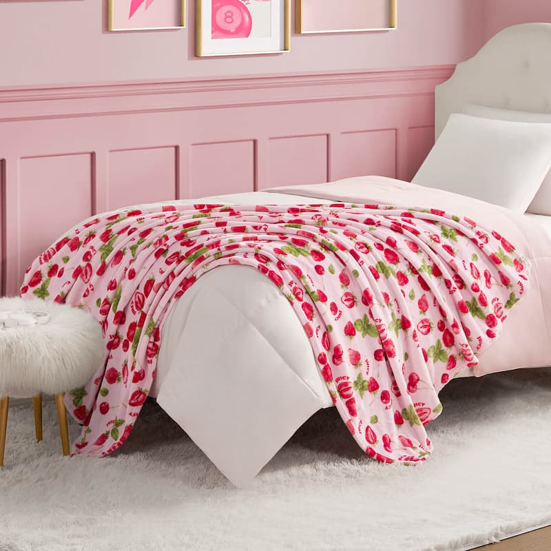 Juicy Couture Printed Plush Throw Blankets