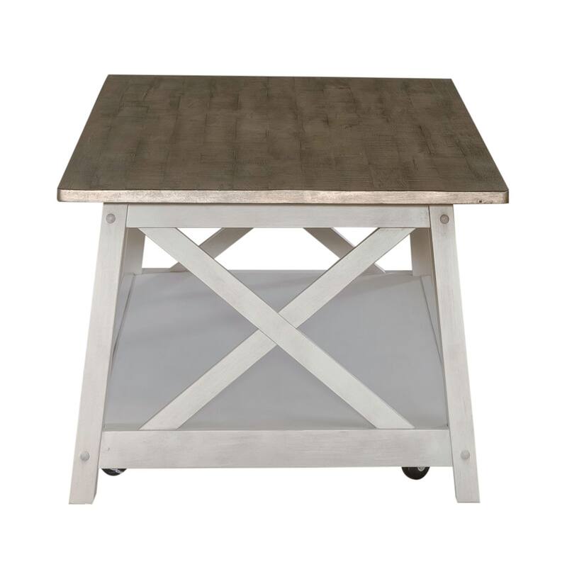 Laurel Bluff Antique White Dust Gray Rectangular Cocktail Table