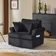 preview thumbnail 8 of 26, Corduroy Living Room Swivel Accent Chair Black