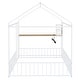 preview thumbnail 14 of 17, Full Size Metal House Bed Frame with Desk Shelves and Charging Ports, Space Saving Design