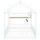 preview thumbnail 14 of 17, White Full Size Metal Bed with Desk, House Bed Frame with Shelves and USB Ports