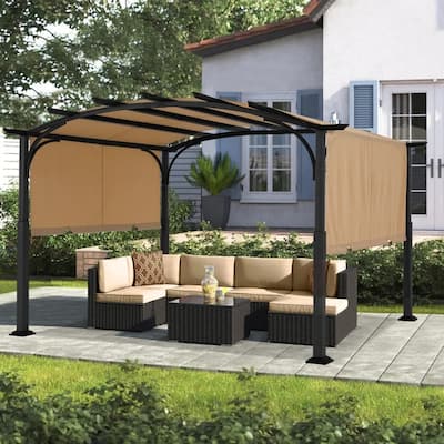 ABCCANOPY Arched Outdoor Pergola with Retractable Sun Shade