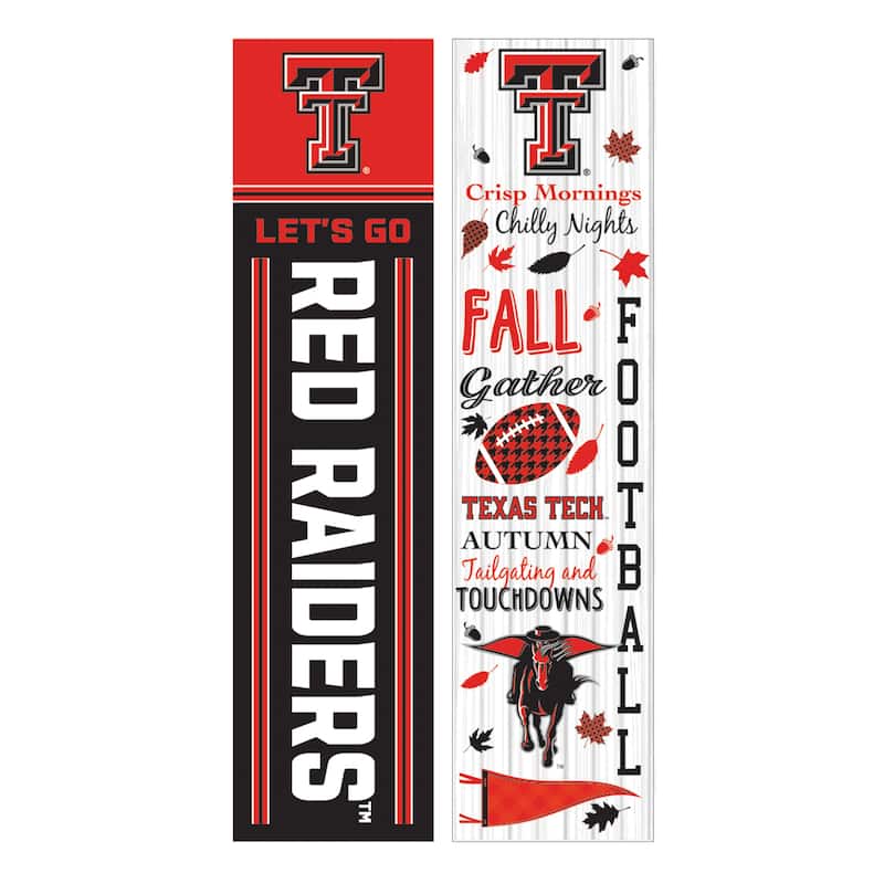 47" Double Sided Seasonal Porch Leaner, Texas Tech University - 47" x 11.25"