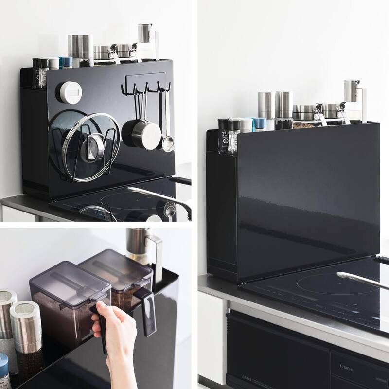 Yamazaki Home Sliding Drawer Seasoning Rack, Steel - L 36.61 x W 4.92 x H 14.45 inches