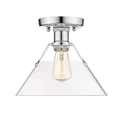 Orwell 1-Light Flush Mount in Chrome with Clear Glass - Silver