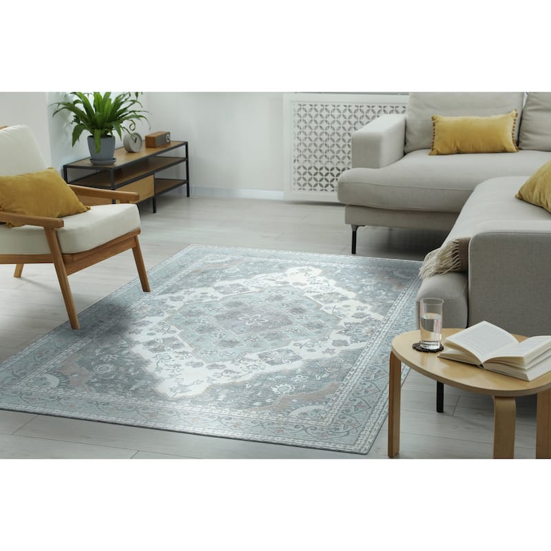 Home Decor EORC Hand-Knotted Wool Oriental Rug Elegant Light Green Area Rug for Living Room, Bedroom, Office, & Home Décor