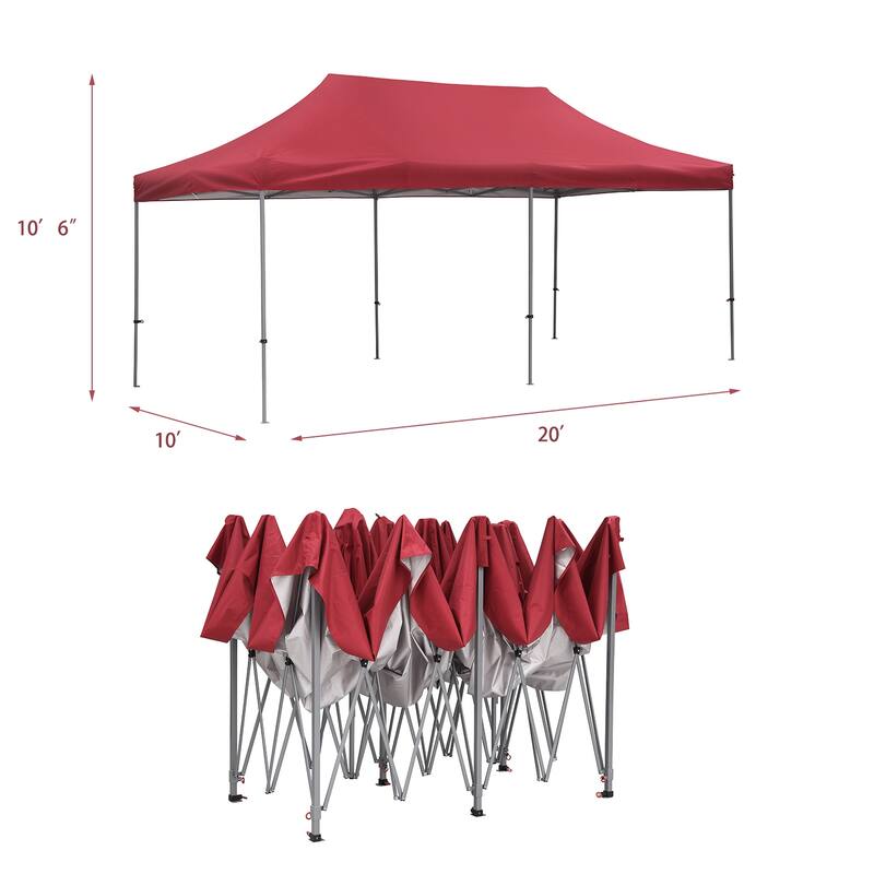 Zenova 10x20 Ft Pop up Canopy Tent Heavy Duty Instant Gazebo