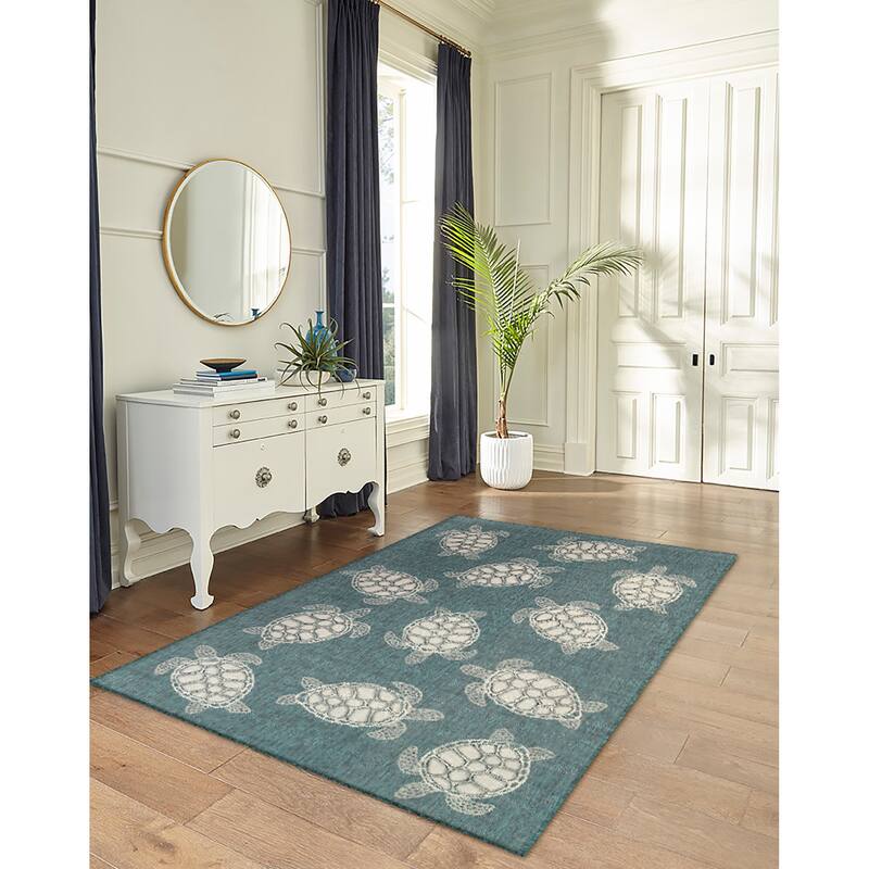 Liora Manne Carmel Collection Sea Turtles Indoor/ Outdoor Area Rug