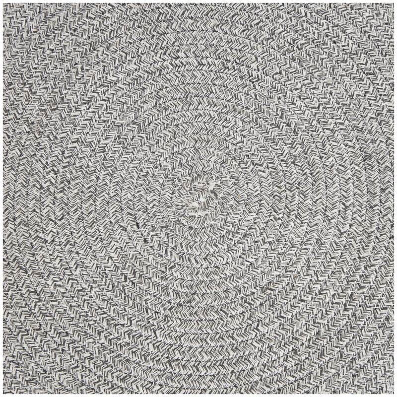 Polyester Chevron Textured Living Room Stool with Black Wooden Legs - Beige or Light Grey - Roche River Decor