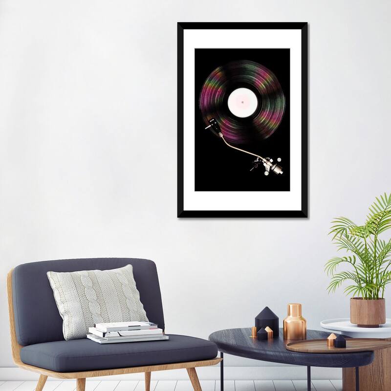 iCanvas "Spinning Record Portrait Colour" by Tom Quartermaine