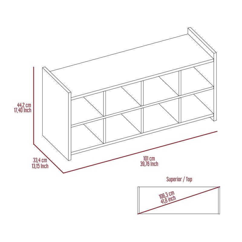 40-inch Wide Entryway Storage Unit, 8 Shoe Capacity