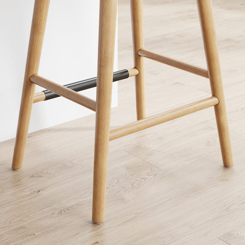 Barker Boucle Upholstered Barstool, Backless Counter Height Stool with Cushion