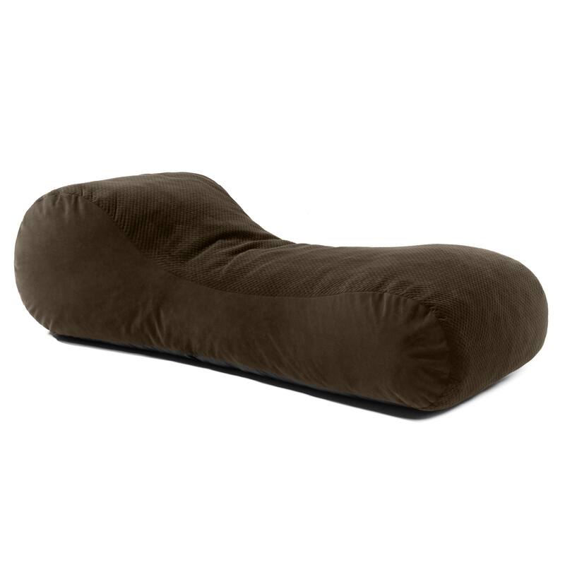 Jaxx Arlo Lounger Bean Bag Chair - Two-Tone - Quilted Microvelvet - Expresso