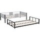 preview thumbnail 9 of 12, Twin over Twin Metal Bunk Bed w/ Built-in Ladder and Safety Guardrail