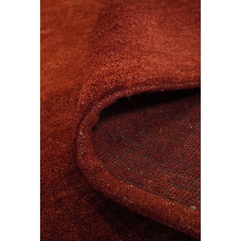 Hand Knotted Oriental 100% Wool Carpet Modern Stripe Oranges & Rust Gabbeh Area Rug - 7' 7'' X 5' 2''