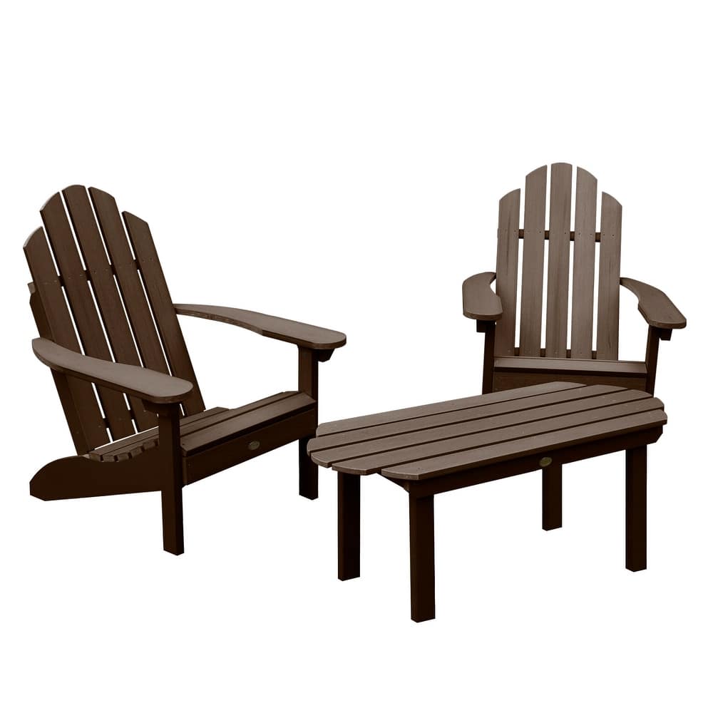 Highwood Classic Adirondack Chair Set with Coffee Table