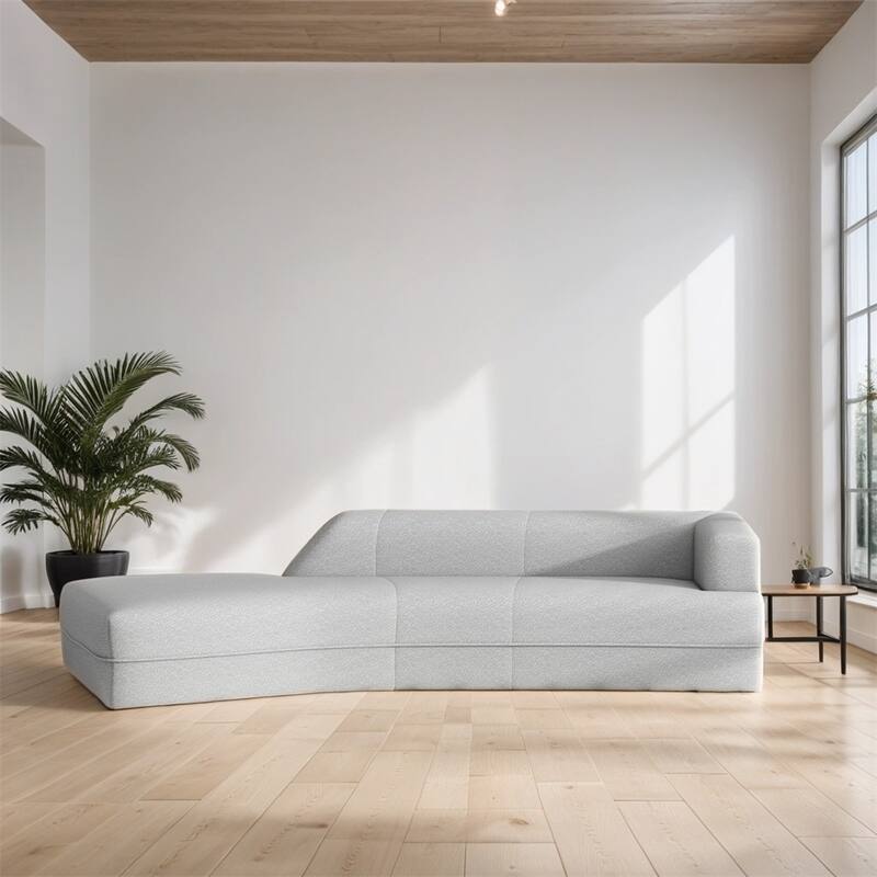 109.4" Modern Boucle Fabric Curved Sofa