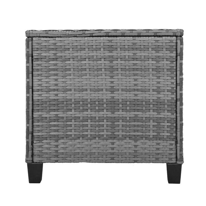 Outdoor Rattan Two person Adjustable Chairs With Coffee Table