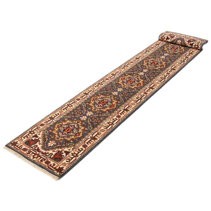 ECARPETGALLERY Hand-knotted Serapi Heritage Charcoal Wool Rug - 2'5 x 13'10