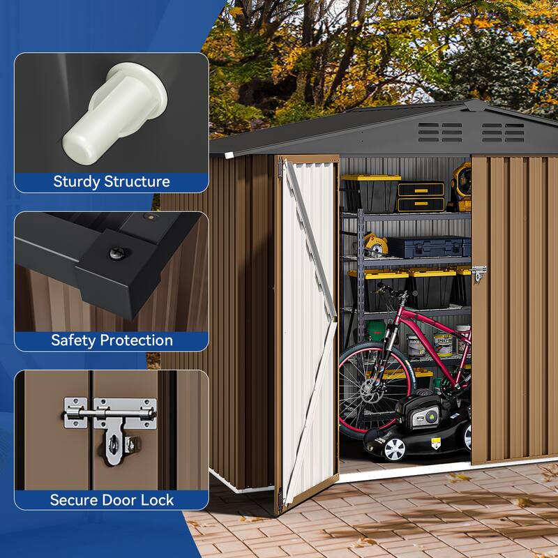 Moasis 8 ft. W x 6 ft. D Steel Storage Shed