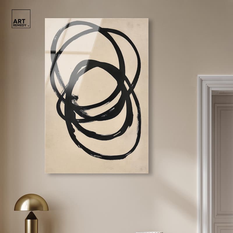 Beige Black II Acrylic by Art Remedy, Ready to Hang