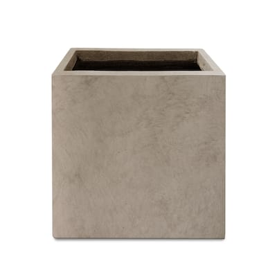 Kante 12" W Square Lightweight Metal Indoor Outdoor Planter Pot w/ Drainage Hole