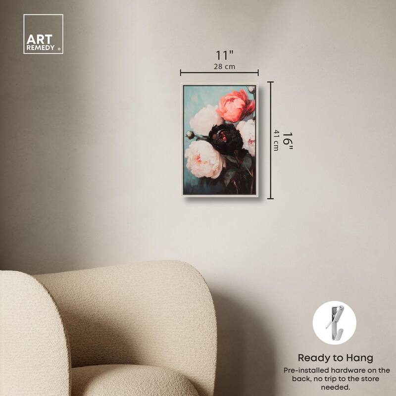Three Shades of Peony I Canvas by Art Remedy