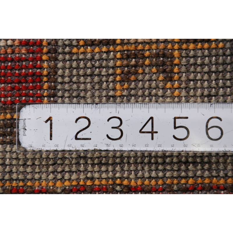 Hand Knotted Oriental 100% Wool Carpet Traditional Tribal Greys & Charcoal Heriz (serapi) Runner Rug - 9' 11'' X 4' 1''