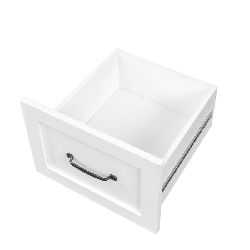 Home Office Computer Desk with Hutch, L-Shape Work Desk Corner Desk with 2-tier Open Shelf and 2 Large Drawer