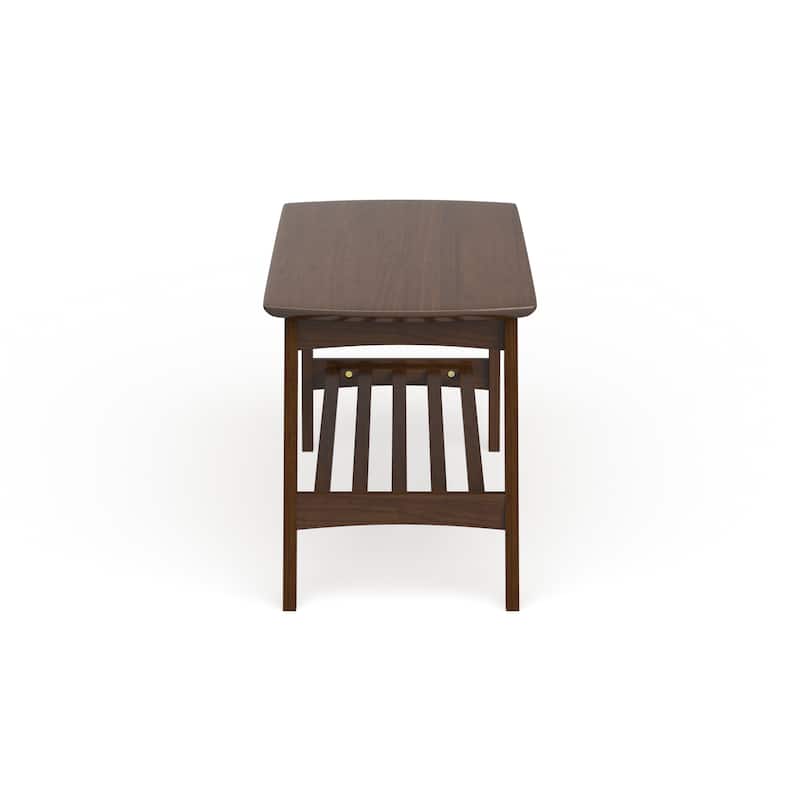 Carson Carrington Karkkila Mid-Century Modern Scandinavian Style Dark Walnut Coffee Table