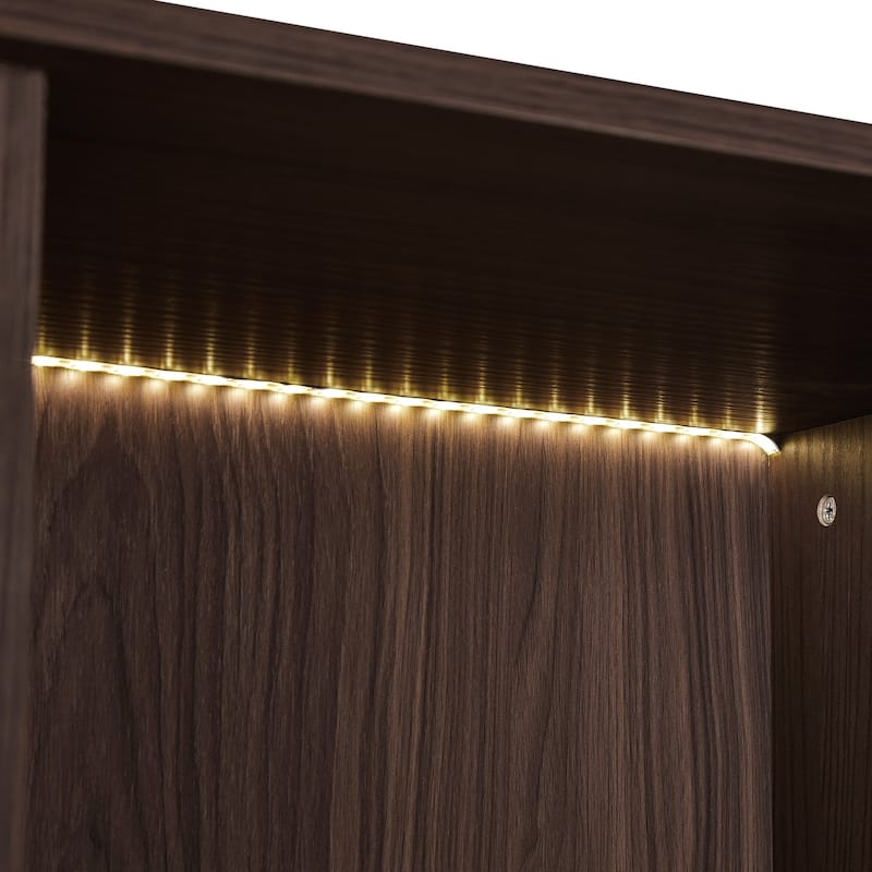 51.2'' Tall Lighted Display Cabinet with Tempered Glass Door