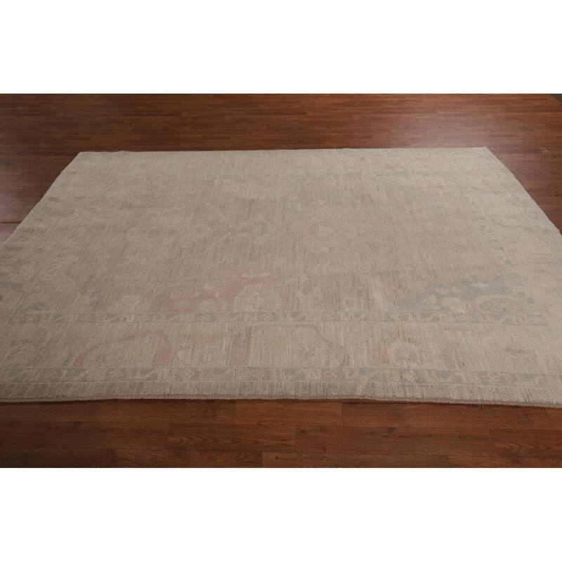 Earth Tone Oushak Vegetable Dye Area Rug Handmade Wool Carpet - 6'0"x 9'0"