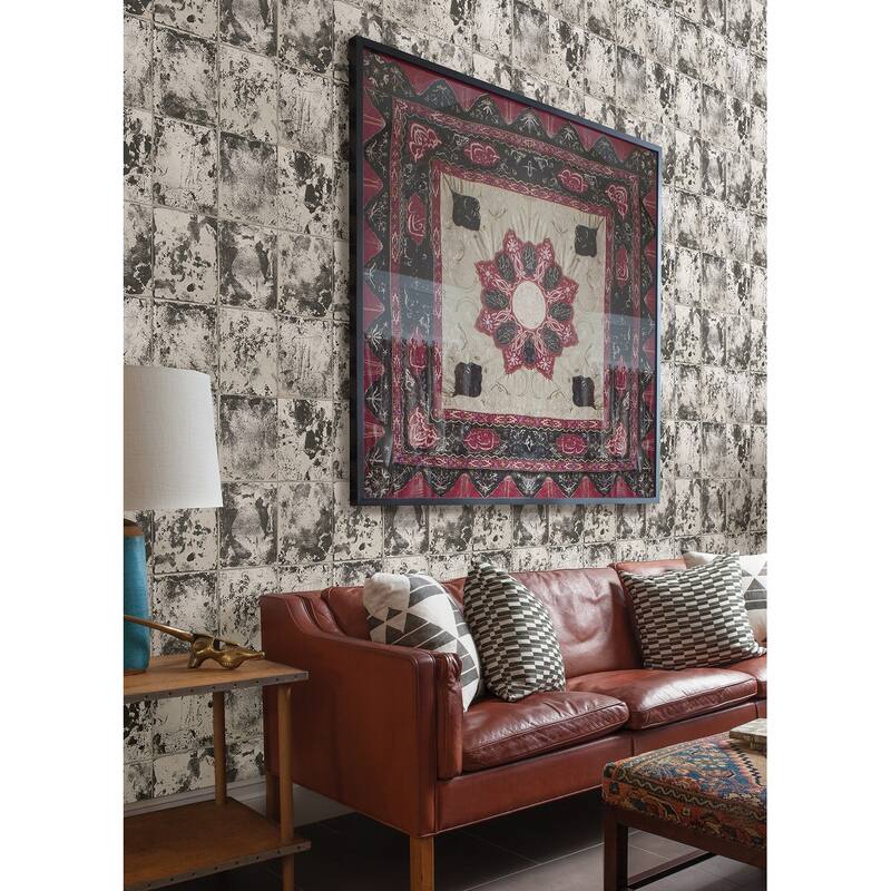 NuWallpaper Metal Sheet Charcoal Peel and Stick Wallpaper