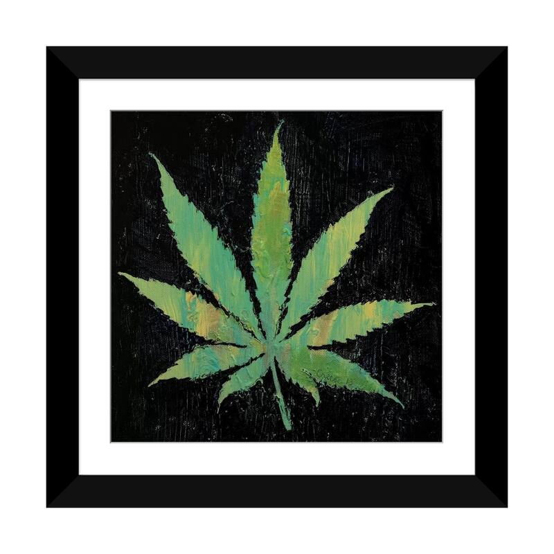 iCanvas "Pot Leaf " by Michael Creese - Black - 24x24x1