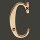 preview thumbnail 2 of 0, Solid Bright Brass Letter "C" House Letters 3" Renovators Supply