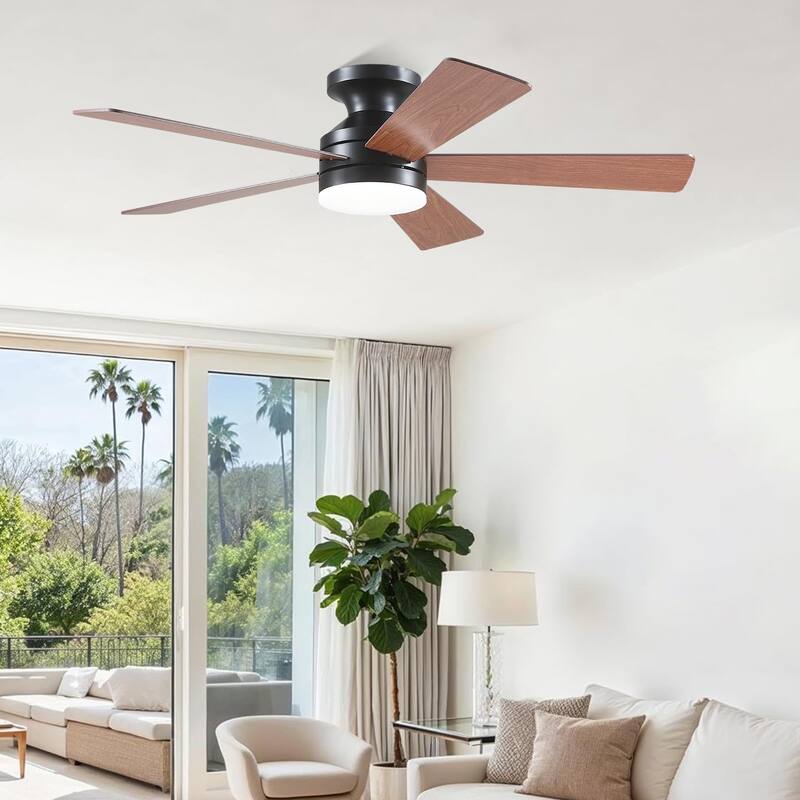 46 Inch Modern Ceiling Fan with 5 Blades Remote and APP Control for Bedroom Living Room - 46 Inches