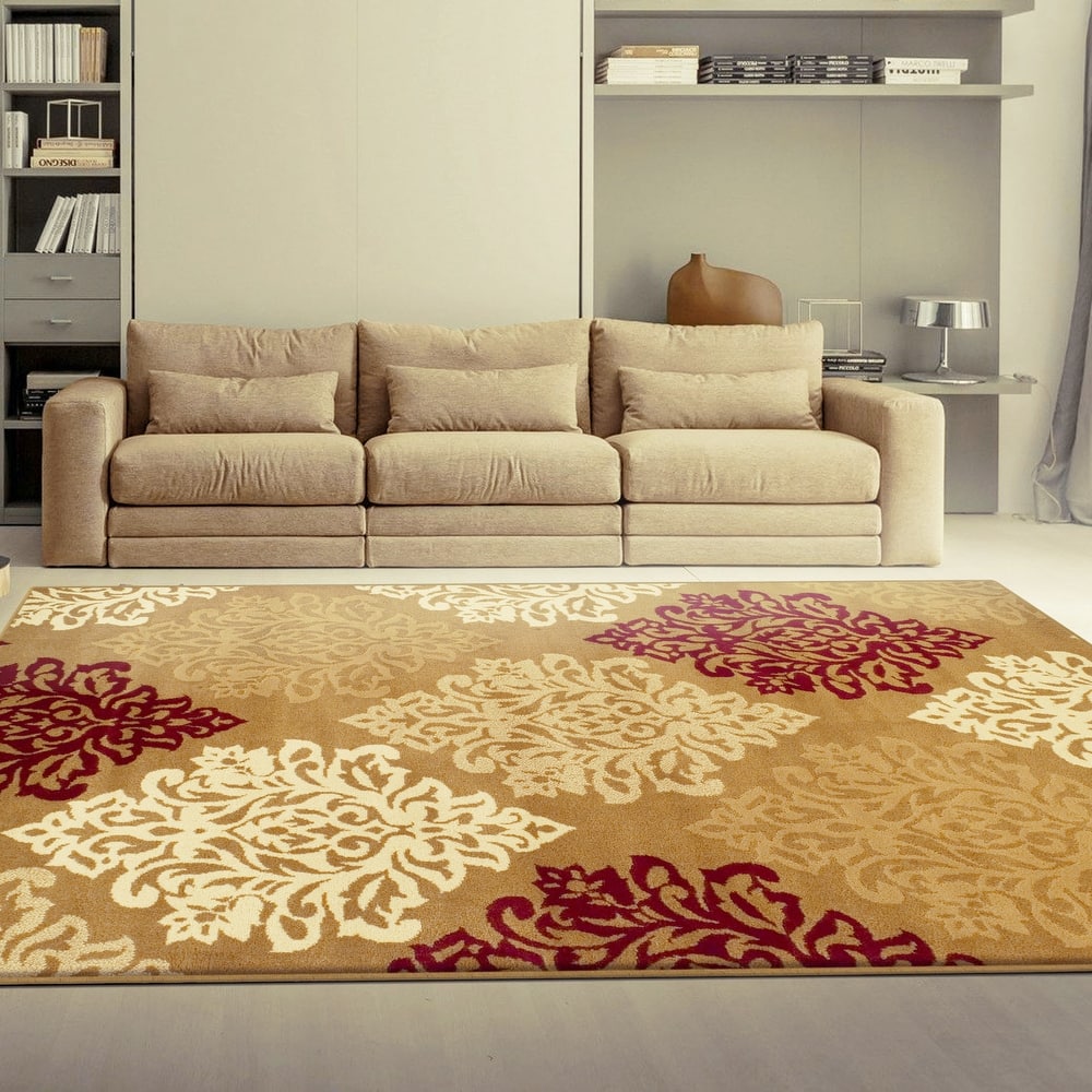 Superior Danvers Traditional Floral Damask Indoor Area Rug
