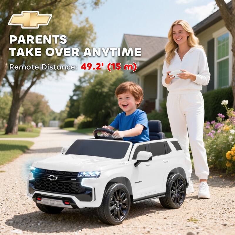 Aosom Chevrolet TAHOE Licensed Kids Ride on Car, 12V Battery Powered Kids Electric Car with Remote Control