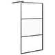 preview thumbnail 51 of 71, vidaXL Walk-in Shower Wall multi size Half Frosted ESG Glass Black