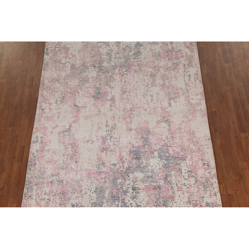 Abstract Area Rug Handmade Modern Wool Carpet - 6'6"x 9'8"
