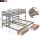 preview thumbnail 18 of 16, Bunk Bed,Triple Bunk Bed with Drawers, Gray