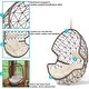 preview thumbnail 9 of 9, Danielle Hanging Basket Egg Chair Swing - Resin Wicker -Beige Cushions