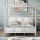preview thumbnail 2 of 9, King Size Canopy Platform Bed with Headboard and Slat Support Leg