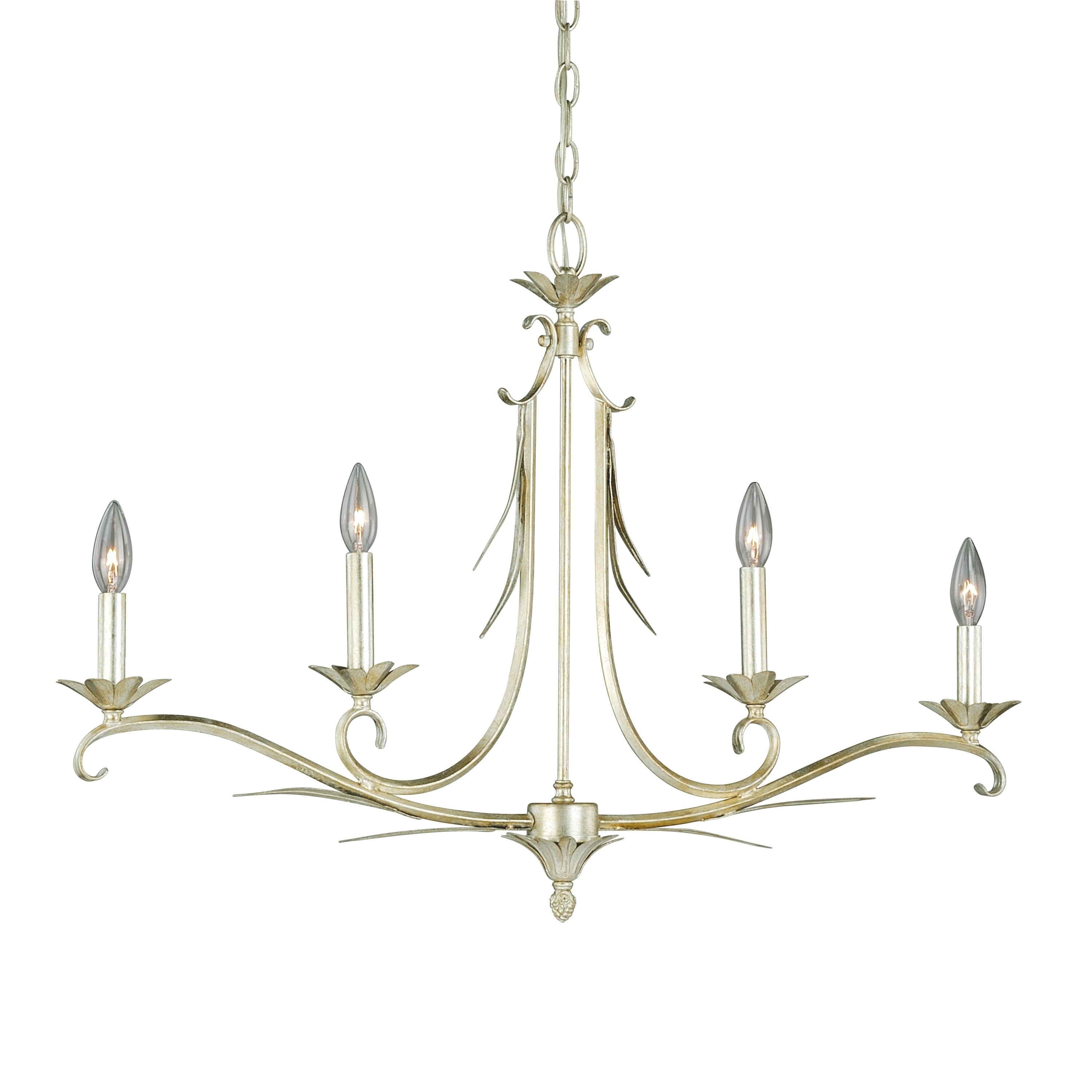 VAXCEL Austen 4L Linear Candle Chandelier Island Pendant Light Fixture - 33.5-in. W x 23.25-in. H x 33.5-in. D