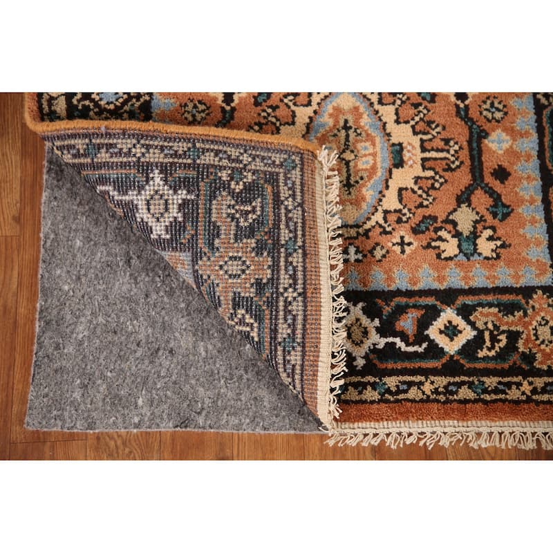 Orange Heriz Serapi Indian Runner Rug Hand-Knotted Wool Carpet - 2'8"x 8'2"